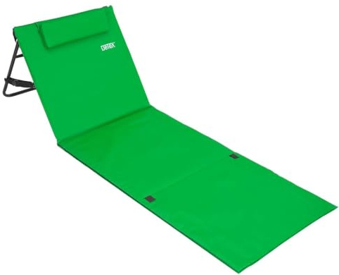 Detex® Estera Playa 158x56cm Tumbona Respaldo Acolchado Ajustable Portátil Ligera con Correa para Transporte