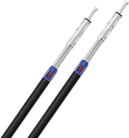 kuriershop 2 x Kim 44 Profi Plus barres de blocage, Alu, plage de réglage 1550-2050 mm, avec tuyau de protection, pour rails d’avion
