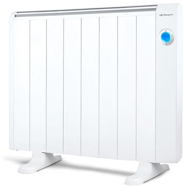 Orbegozo RRW 1500, Emisor térmico bajo consumo, 1500 W, 6 elementos reales, Aluminio, mando a distancia, WIFi, funcionamiento programable, control táctil, 3 modos control, color blanco