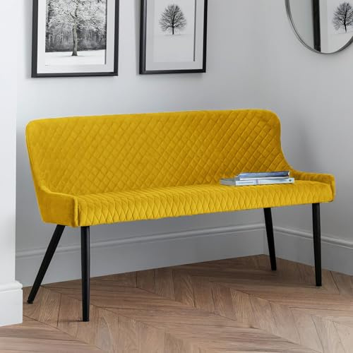 Julian Bowen Banco con respaldo alto Luxe, mostaza
