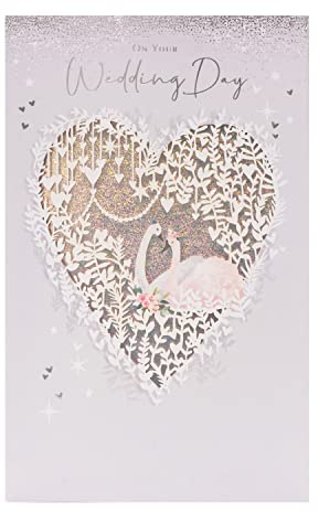 UK Greetings Tarjeta de boda para él/ella/amigo, diseño de cisne