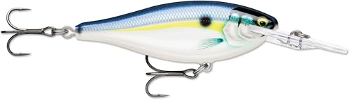 Rapala - Shad Rap Elite Balsa Construction Shad Rap (Blei) - schwimmender Süßwasserköder - 3,3 m Schwimmtiefe - Größe 7,5 cm / 12 g - Made in Estland - vergoldete Helsinki -Schatten