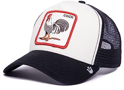 Goorin Bros. Unisex-Erwachsene The Farm Original Adjustable Snapback Trucker Hat Baseballkappe, Schwarz/Weiß (der Hahn), Einheitsgröße
