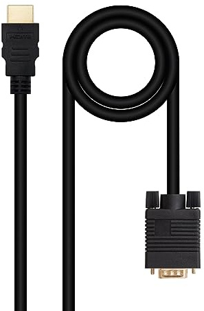 NANOCABLE 10.15.4348 - Cable Conversor HDMI a VGA, HDMI Macho a VGA Macho, Color Negro, 1.8 m