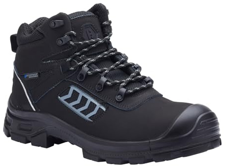 Blackrock TrekGuard Waterproof Work Boots, Composite Safety Boots, Ladder Grip Composite Toe Cap, Mens & Womens Work, Black, Lightweight, Heavy Duty, Ladies, Wide Fit - Size 10