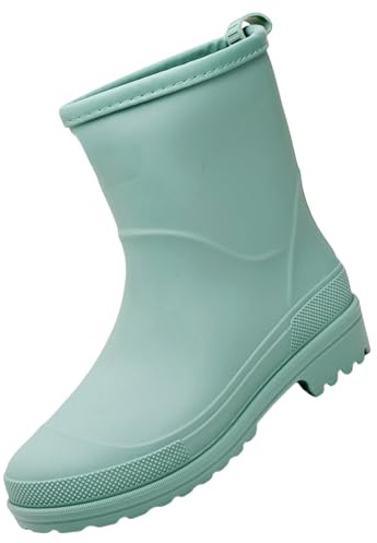 Generico Stivali in Gomma Donna Per Pioggia Leggere Impermeabile, Stivali Pioggia Donna Colorati Stivali Corti Pianta Stivali Impermeabili Donna Eleganti Media Altezza Antiscivolo Ankle Boot