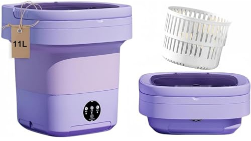 Lavadora portátil, mini lavadora, lavadora plegable de gran capacidad mejorada de 11 litros. Limpieza profunda de ropa interior, ropa de bebé y otras prendas pequeñas. Adecuado para apartamentos