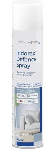 Direct4Pet Indorex Flea Spray for The Home - Control of Fleas, Dust Mites – Home Gard Flea - Use on Carpets & Home Furniture - 500ml Can