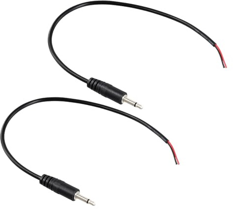 Annlpoy 2 pièces cable jack 3.5 male, prise jack, 25 cm TS 2 pôles mono mâle, pour la réparation de câbles audio, compatible avec les haut-parleurs, les écouteurs PA et les appareils radioamateurs