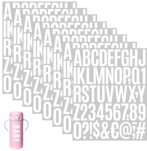 GETRICH 12 Hojas Letras Adhesivas,600 Piezas Numeros Adhesivos y Letras Adhesivas Grandes de Vinilo 2 Pulgadas Pegatinas Letras Autoadhesivas Impermeables para Buzón DIY Manualidades Casa Puerta
