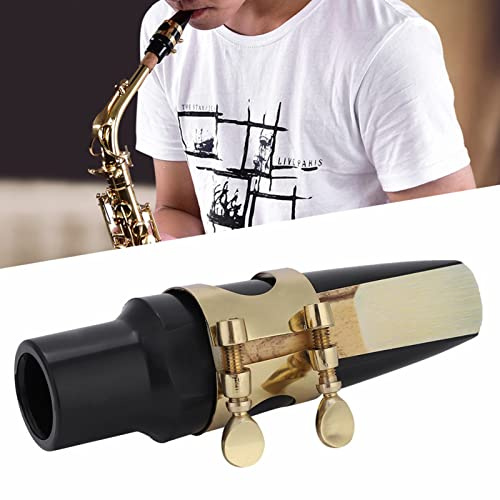 Bocchino Per Sassofono Contralto Kit Bocchino ABS e Tappo e Fibbia in Metallo e Ance e Pad dei Denti per Sax Jazz Denti Pad Copertura Strumenti a Fiato Accessori Adatto Tenore Suono