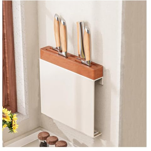 Dxcaicc Portacuchillos para Pared, Almacenamiento De Cuchillos Montado En La Pared Sin Taladro, Portacuchillos Universal con Bandeja para Cuchillo De Fruta/Cocina, Carga 2,5 Kg,A,13 Inch