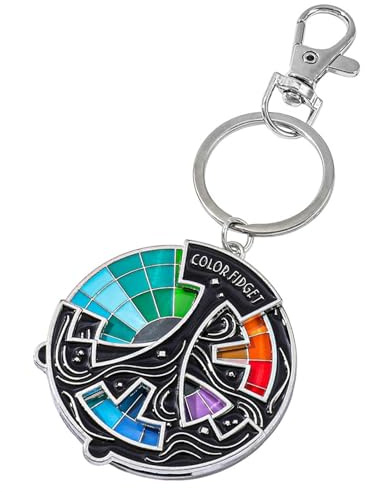 Color Fidget Wheel Metal Spinner Enamel Pin Llavero De Zonas De Regulación Giratorio De Rueda De Colors 20 Tonos Rueda Antiestrés De Color- Para Artistas Identifica Rápidamente Las Relaciones Tonales