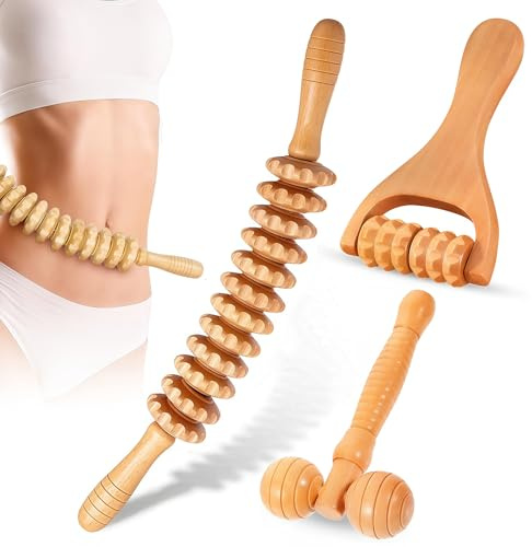 Wooden Massage Roller Tools, Lymphatic Drainage Massager Tool | Wood Therapy Massage Tool, Anti Cellulite Body Sculpting Tools for Body Stress Relief