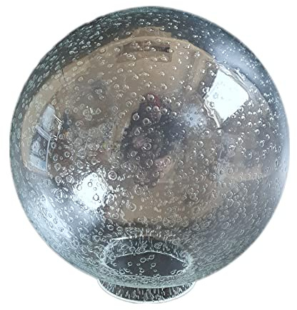 Lampenschirm Glas Kugel Ø20 cm – Ersatzglas Kugelglas für Garten- und Außenleuchte Ersatzschirm Lampenglas Ersatzglas Gartenlampe Ø 20 cm (Glas: blasen)
