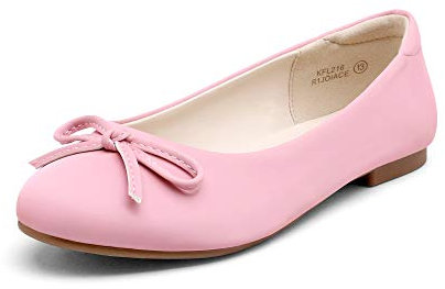 DREAM PAIRS Zapatos de niña de bailarina, zapatos de noche, zapatos de comunión, zapatos de princesa, zapatos festivos con purpurina, adecuados para cumpleaños, Rosa, 33.5 EU
