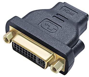 DTECH DVI Female to HDMI Female Adapter HDMI to DVI-I Converter Bi-Directional 24+5 Port 4K 1080p Video for Computer Monitor PC TV Box Home Cinema Display
