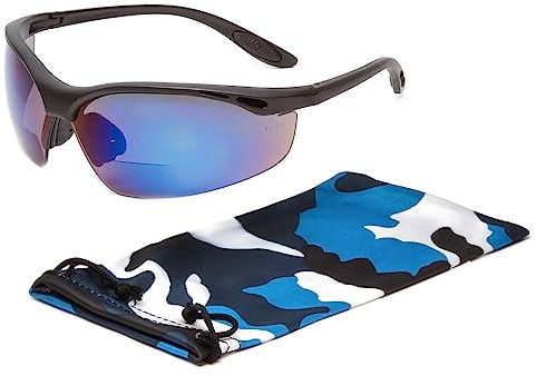 Calabria Rhino R91348 Bifocal Reading Safety Glasses Reader +2.50 Blue Mirror Wr