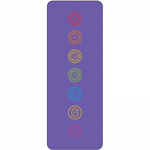 FANSU Tragbare Reise-Yogamatte 1,0mm Dick Faltbare Gymnastikmatte, Weich Leicht Übungen Trainingsmatte für Yoga, Pilates, Bikram, Stretching, Training und Bewegung (183x68cm,Chakra A)