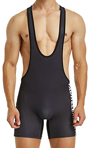 WMIERFI Men's Wrestling Singlet Bodysuit Leotard Athletic Supporter Sports Gym Jumpsuit Boxers Underwear