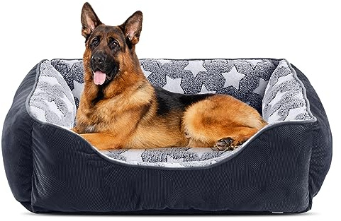 FURTIME Cuccia Cane Letto per Cani Cuscino Lavabile e Antiscivolo Lettino Morbido Divano per Cani Cuccia Cane Interno Taglia Grande Brandina per Gatto XXL(106x80x23cm) Nero