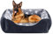 FURTIME Hundebett Grosse Hunde Hundekorb Waschbar Hundekörbchen rutschfeste Hundebetten Flauschig Hundematratze mit Erhöhte Ränder Weiches Hundesofa für Hunde Katze XXL(106x80x23cm) Schwarz/Sterne