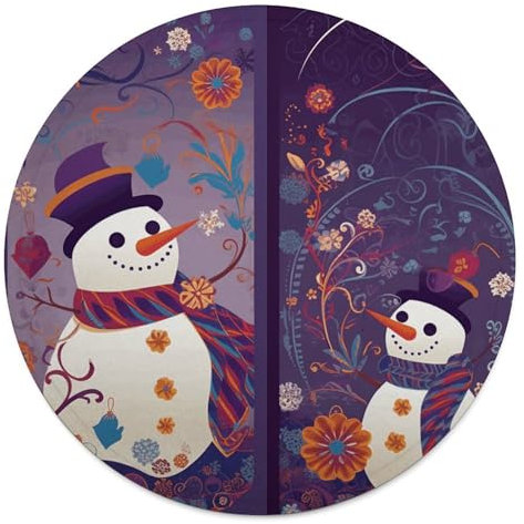 Rundes Strandtuch, Schneemann und Neujahr, bedruckte Reisedecke, personalisierte Decke, Yoga-Decke, Mikrofaser, Strandtuch, dicke Tischdecke, Unisex
