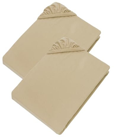 Esprit Spannbettlaken 90x200cm 2er Pack Frottee bis Bettlaken 120x200cm Baumwolle beige - Spannbetttücher 100x200cm für Kinder & Boxspringbett in Hotelqualität bis 30 cm hohe Matratzen - ÖkoTex