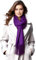 LA FERANI Damen Kaschmir Schal dünn Halstuch Frühling 185x65 Kaschmirschal Lila Pashmina stilvoll elegant Wollschal Wolle Uni Farbe Damenschal