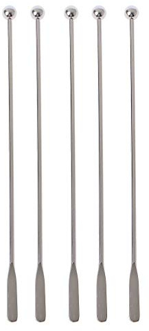 CVZJ 5 mescolatori in acciaio inox per mescolare cocktail drink swizzle stick 7,5 pollici agitatori per bevande in metallo con palette rettangolari in acciaio inossidabile