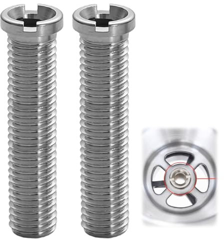 Pack of 2 hollow screw sink, hollow screw for strainer basket valves, M12 x 70 mm, chrome-plated brass hollow screw sink, 70 mm sink screws, suitable for kitchen sinks, strainer basket sinks, sink