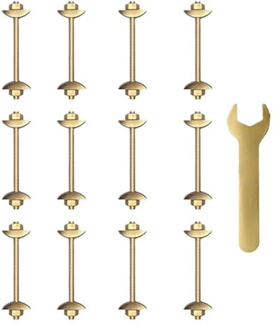 Counter Fasteners, M8x100mm Joint Fasteners, 12x Hardware Nut Bolt Assortment, Metal Connecting Fittings for Butcher Block, Miter Bed Frame and Table Frame, 733g