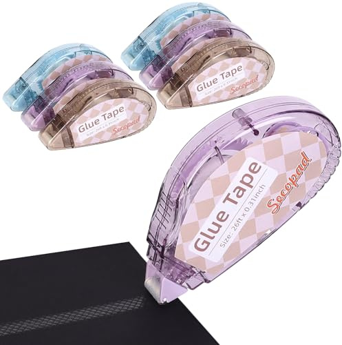 6 Stück Fotokleber Doppelseitig Selbstklebend Kleberoller, Scrapbook Zubehör Kleberoller Maus für Basteln Scrapbook, Foto, Fotoalbum, Basteln, Klebemaus Kit, 8 mm x 12 m