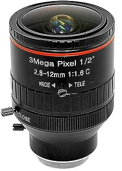 Microscope, Objectif de vidéosurveillance Varifocal industriel HD 3MP C Mount 2.8-12mm 1/2 pouces F1.6 faible distorsion for les caméras de sécurité de vidéosurveillance