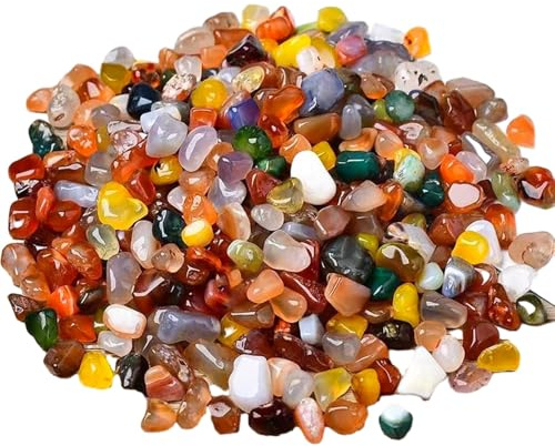 DabbOo 200g Décoration Aquarium Sable Decoratif Copeaux de Cristal Naturel éCrasé Convient pour Aquarium Réservoir en Verre Pot de Fleur Décoration de Sol de Jardin(4-6mm Gravier D'agate Colorée)