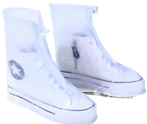 Durdiiy Waterproof Shoe Covers, Non-Slip Covers Thickened Recyclable Booties for Rain Boot Outdoor Rainproof Silicone Keeps Shoes Dry In Rainy Days Suitable For Walking And Cycling (L（EUR 39-40）)
