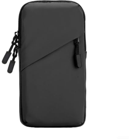 Brazalete deportivo para teléfono para correr, ciclismo, bolsa de nailon ligero con almacenamiento de doble capa, correa de muñeca segura para teléfonos móviles, llaves, tarjetas, negro, gris, verde
