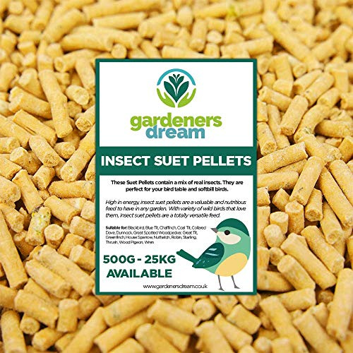 GardenersDream Insect Suet Pellets | Garden Wild Bird Food Mix | Balanced and Healthy Feed Mixture | Nutritious Insect Flavoured Pellet | Contains Tasty High Energy Vitamins and Minerals (25kg)