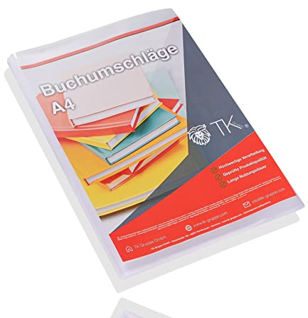 Lot de 100 couvertures de livres - Transparent - Pour livres, cahiers, pochettes et protège-livres et housses - Pour l'école et le bureau (100 pièces)