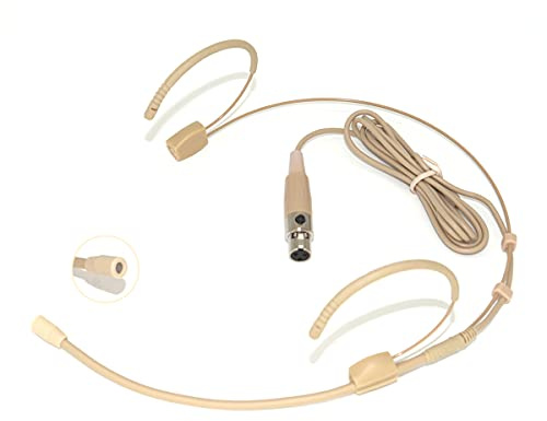 XGWTH Microphone Headset Double Over Ear Earset Headworn Mic Condenser Omnidirectional Compatible with AKG Wireless System Bodypack Transmitter Mini XLR TA3F Plug