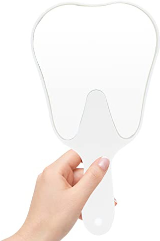 faruijie Miroir à main en forme de dent colorée - Cadeaux pour filles, femmes et hommes - Plastique