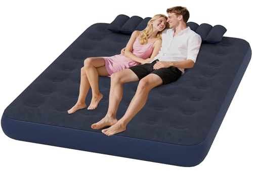 Outsunny King Inflatable Mattress with Hand Pump, Pillows, 203 x 152 x 22cm