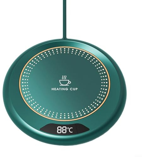 Scaldabicchieri da caffè, scalda-tazza, sottobicchiere intelligente a temperatura costante, scalda-tazza da caffè USB, 20 W, riscaldamento a 3 marce (è verde)