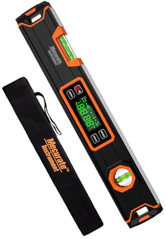 Mecurate 15.7-Inch Digital Level, Professional Smart Precision Torpedo Level Tool, Bright LCD Display, Audible Alerts, Magnetic Bottom, Dust Water Resistant, with Carrying Case