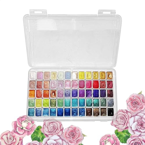 Genérico Juego de pintura de acuarela de 60 colores | Juego de pintura de viaje de 60 colores, suministros de pintura de acuarela portátiles para manualidades, pintura
