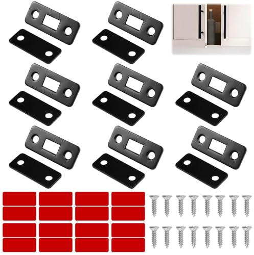 8 Piezas Imanes Puertas Armario, Iman Puerta Armario, Imanes para Puertas, Cierre Magnetico para Puerta, Iman Adhesivo de Cocina, para Puerte Muebles, Cocina, Ventana, Cajón, Clausura, Guardarropa