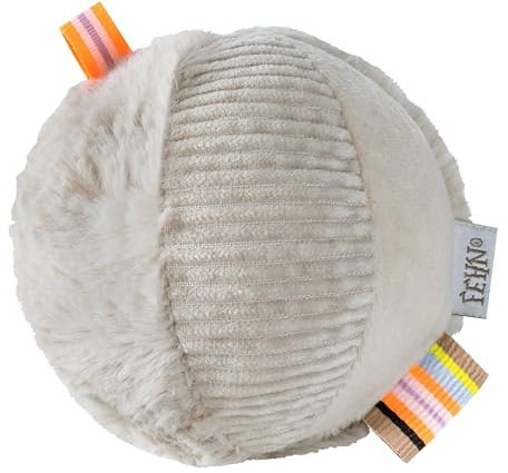 Fehn Rasselball Faultier – Greif-Spielball mit Materialmix & Rassel zum Werfen, Greifen, Rollen – fördert Babys motorische Fähigkeiten – für Baby und Kleinkinder ab 0+ Monaten