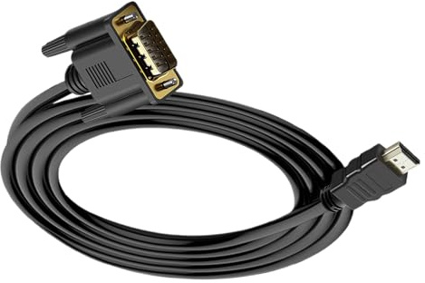 Generico Cavo da Hdmî a VGA 1080P - Convertitore HD Anti-Interferenza | Adattatore per Monitor, Proiettore, TV, PC Fisso, Portatile, Filo in Rame, Lunghezza 1.8 Metri