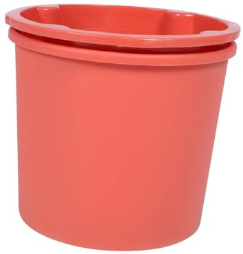 VICASKY Pot de Culture Jardinière pour Pommes de Terre Jardin Extérieur, Seau Plastique 10l Brique Rouge Double Couche Rainures Drainage, Plantation Légumes Racines Aérée