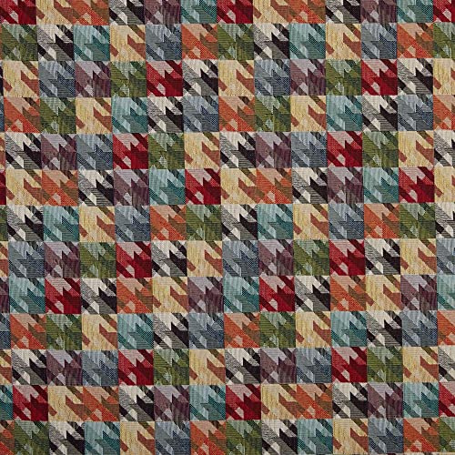 Kt KILOtela - Klädsel tyg – Jacquard Gobelin – bomull och polyester – 280 cm bred – till halv meter | Houndstooth – flerfärgad